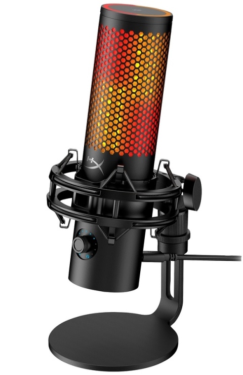 Mikrofon HyperX QuadCast 2 S USB, przetwornik pojemnościowy, podświetlenie RGB LED, streaming, gaming, podcasty, 9A273AA