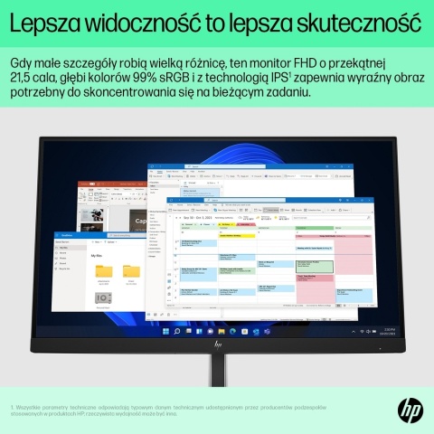 Monitor HP E22 G5 FullHD 21.5 cali IPS 75Hz 1920x1080 HDMI DisplayPort pivot VESA 6N4E8AA