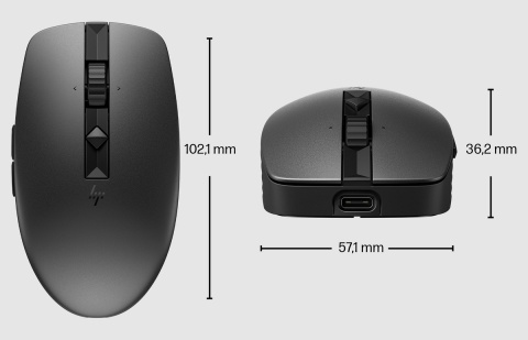 Mysz bezprzewodowa HP 715 Multi-Device USB Bluetooth 5.3 wbudowany akumulator z możliwością ładowania 6E6F0AA