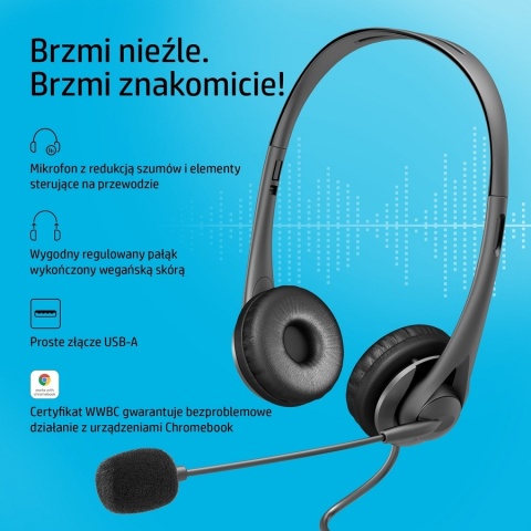 Słuchawki przewodowe nauszne HP USB G2 Stereo Headset czarne 428H5AA