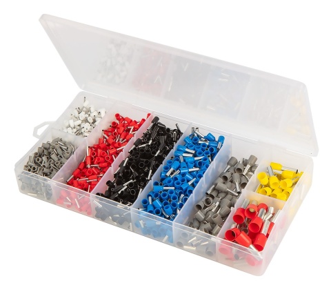 Szczypce do zaciskania końcówek 205 mm + 1200 tulejek 01-562