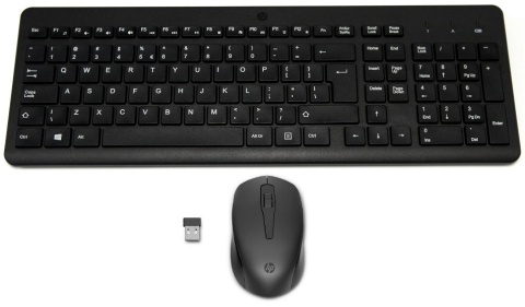 Bezprzewodowa klawiatura i mysz HP 330 czarna pełnowymiarowa z blokiem numerycznym 2V9E6AA (duży enter)