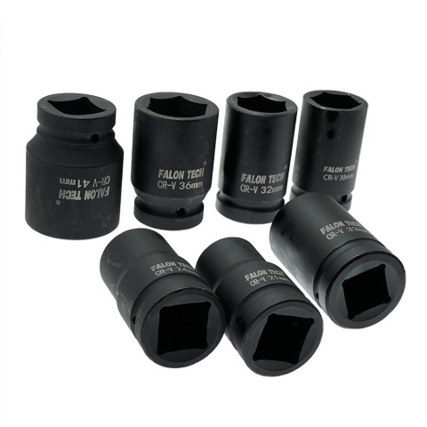 KLUCZE NASADOWE UDAROWE KUTE CR-V 17-41mm 1" Zestaw 10szt. FALON-TECH