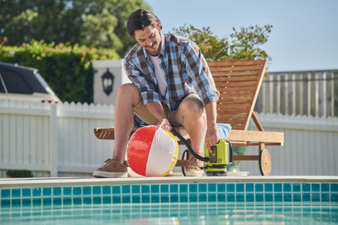 Kompresor Akumulatorowy Sprężarka Pompka Pompa do Kół Opon Materacy Aut Domu Garażu Bezprzewodowy Mobilny RYOBI 18V ONE+ RMI18-0