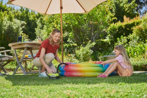 Kompresor Akumulatorowy Sprężarka Pompka Pompa do Kół Opon Materacy Aut Domu Garażu Bezprzewodowy Mobilny RYOBI 18V ONE+ RMI18-0
