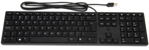 Klawiatura HP 320K USB przewodowa czarna pełnowymiarowa z blokiem numerycznym 9SR37AA (duży enter)