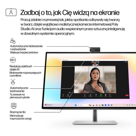 Monitor HP Series 7 Pro 727pm 4K UHD 27 cali IPS Black 3840x2160 HDMI DisplayPort Thunderbolt USB-C VESA pivot kamerka 8K135AA