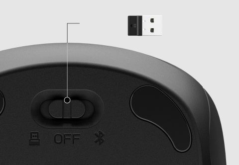 Mysz bezprzewodowa HP 255 Dual Wireless czarna odbiornik USB lub Bluetooth 5.0 8R3U1AA