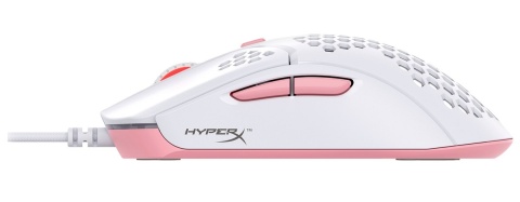 Mysz przewodowa gamingowa HyperX Pulsefire Haste biało-różowa kabel USB 1.8 m uniwersalny profil, do 16000 DPI 4P5E4AA