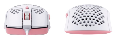 Mysz przewodowa gamingowa HyperX Pulsefire Haste biało-różowa kabel USB 1.8 m uniwersalny profil, do 16000 DPI 4P5E4AA