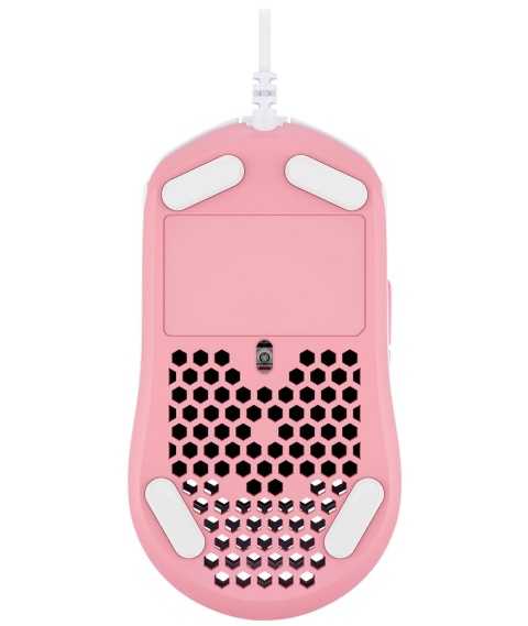 Mysz przewodowa gamingowa HyperX Pulsefire Haste biało-różowa kabel USB 1.8 m uniwersalny profil, do 16000 DPI 4P5E4AA