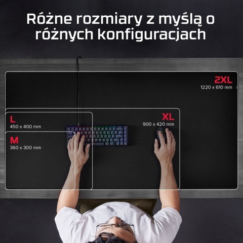 Podkładka pod mysz HyperX Pulsefire Mat Gaming rozmiar L czarna 45 x 40 cm 4Z7X4AA