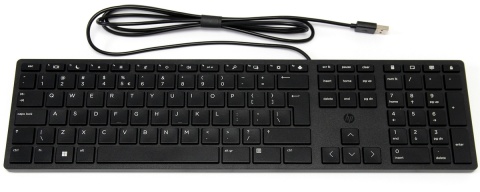 Przewodowa klawiatura i mysz HP 320MK USB Czarna pełnowymiarowa z blokiem numerycznym 9SR36AA (duży enter)