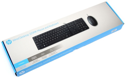 Przewodowa klawiatura i mysz HP 320MK USB Czarna pełnowymiarowa z blokiem numerycznym 9SR36AA (duży enter)