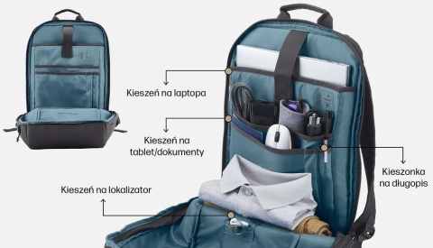 Stylowy plecak HP Travel 18l na laptopa 15.6 cala 6B8U6AA