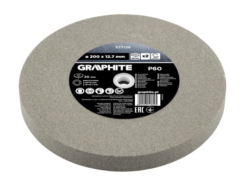 Tarcze szlifierskie 200 x 20/16/12. 7 x 20 mm, p60, 2 szt 57T128
