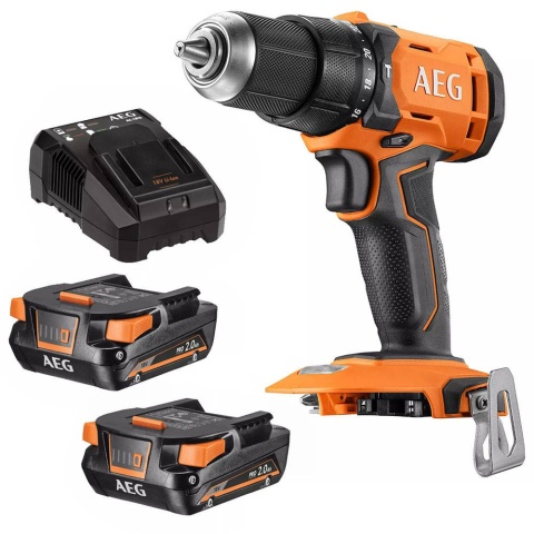 Wiertarko-Wkrętarka Udarowa 2 x 2 Ah 60 Nm Akumulatorowa Wytrzymała do Wkręcania i Wiercenia AEG BSB18G4-202C