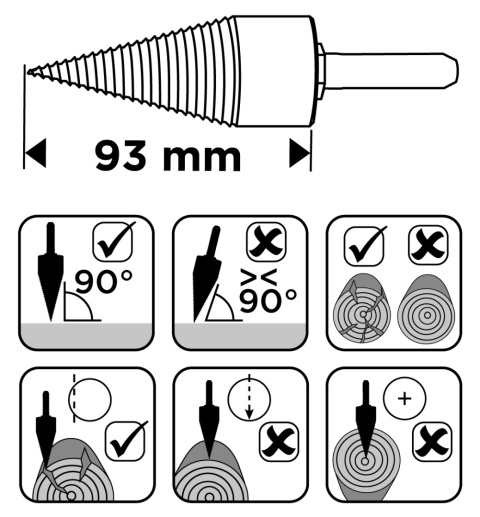 Wiertło do rozłupywania drewna sds plus, hex, 32 mm 54T426
