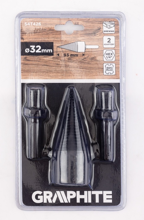 Wiertło do rozłupywania drewna sds plus, hex, 32 mm 54T426