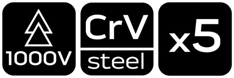 Wkrętaki izolowane nasadowe 5 szt 04-145