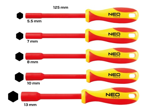 Wkrętaki izolowane nasadowe 5 szt 04-145