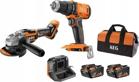 ZESTAW NARZĘDZI 18V WKRĘTARKA + SZLIFIERKA BEZSZCZOTKOWA AKUMULATOROWA AEG JP18AA2-402B