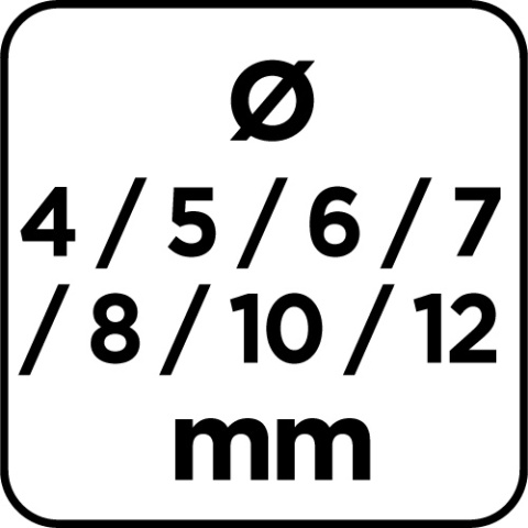 Zestaw wierteł do drewna, przedłużanych: 4, 5, 6, 7, 8, 10, 12 mm x 300 mm, 7 sztuk 54T573