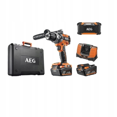 FR18-AV-2BL-402C Zestaw wiertarko-wkrętarka udarowa akumulatorowa 18V 60Nm + radio + akumulatory 2x4Ah AEG