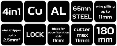 Obcinak do kabli miedzianych i aluminiowych 180 mm 01-563