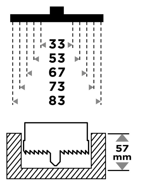 Otwornice wolframowe 32-83 mm, zestaw 8 szt 56T743
