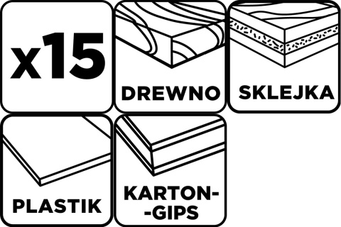 Otwornice z adapterami, 19-76 mm, zestaw 15 szt 56T724