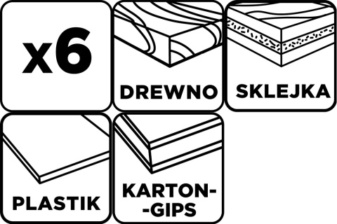 Otwornice z adapterem, 32-54 mm, zestaw 6 szt 56T722