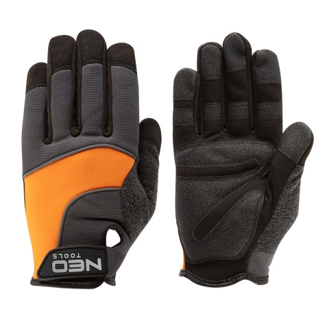 Rękawice robocze, skóra syntetyczna, wstawki pcv, 10" 97-605