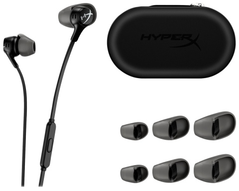 Słuchawki przewodowe douszne HyperX Cloud Earbuds II czarno-szare 70N24AAR