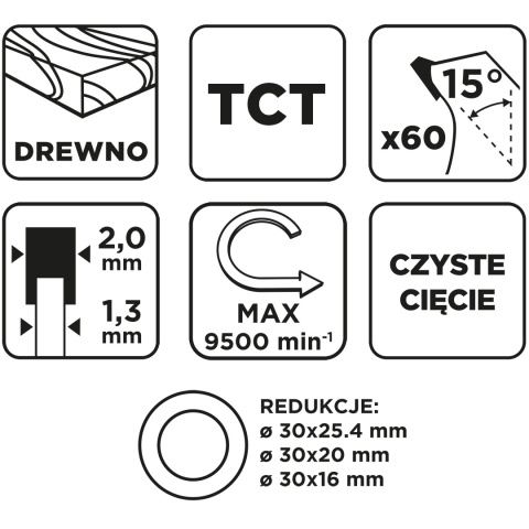 Tarcza do pilarki, widiowa, 185 x 30 mm, 60 zębów 57T221