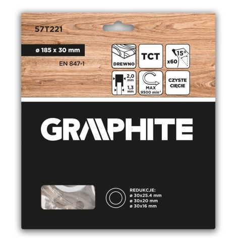 Tarcza do pilarki, widiowa, 185 x 30 mm, 60 zębów 57T221