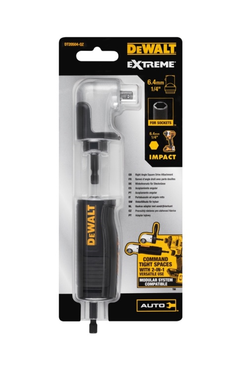 UCHWYT KĄTOWY DO ZAKRĘTAREK BITÓW NA KWADRAT ADAPTER 1/4" DEWALT DT20504-QZ