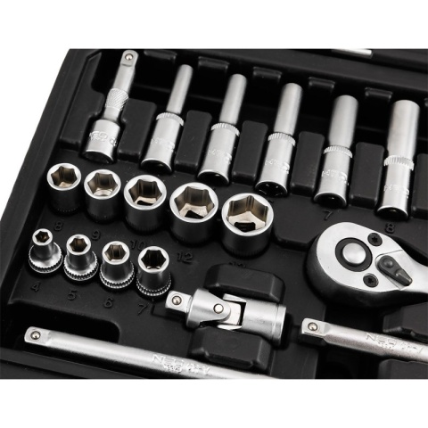 Zestaw Kluczy Nasadowych 23 elementy Grzechotka 1/4" Małe Długie Nasadki 10-231 NEO TOOLS