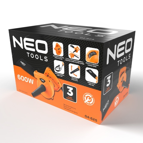 Dmuchawa elektryczna ogrodowa odkurzacz do liści 600W 285km/h NEO TOOLS 04-625
