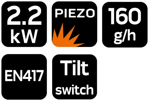 GRZEJNIK TURYSTYCZNY GAZOWY PRZENOŚNY TURYSTYCZNY CAMPINGOWY 2,2KWH NEO TOOLS 90-133