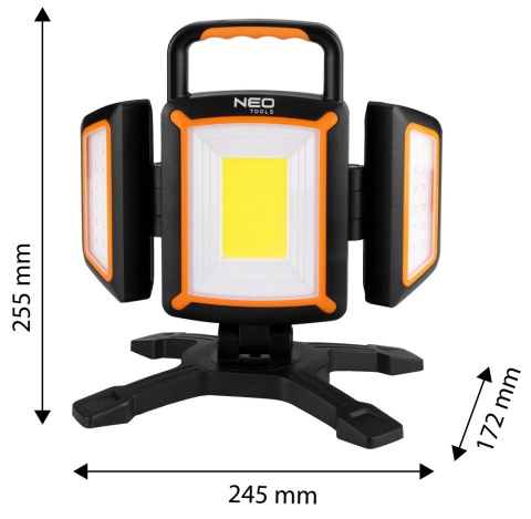 Lampa akumulatorowa robocza warsztatowa do garażu LED 2000lm powerbank NEO TOOLS 99-125