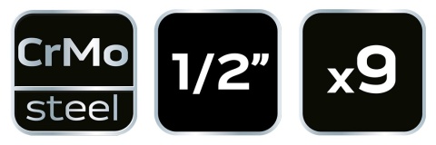 Zestaw Długich Nasadek Udarowych TORX E10-E24 - 9 sztUK 1/2" NEO TOOLS 12-110