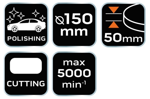 Pad polerski 150 x 50 mm do polerki rotacyjnej gąbka ścierna m14 NEO TOOLS 08-969