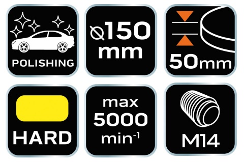 Pad polerski 150 x 50 mm gąbka twarda pianka poliuretanowa m14 NEO TOOLS 08-971