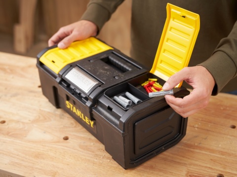 Skrzynia narzędziowa 16 cali z organizerem plastikowa warsztatowa majsterkowicza Stanley 1-79-216