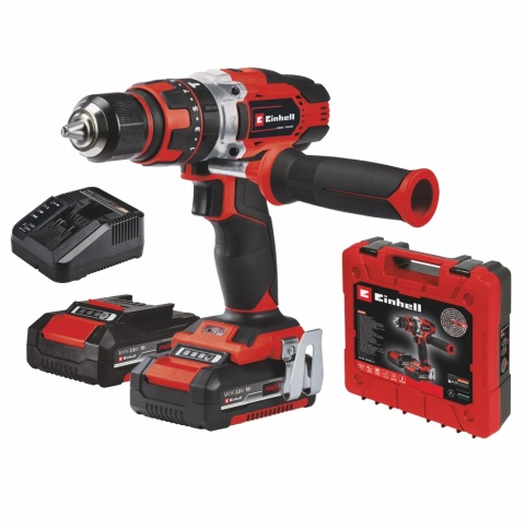 Wiertarko-wkrętarka bezprzewodowa akumulaturowa Li 18V + 2x Aku + Ładowarka +Walizka EINHELL TE-CD 18/48