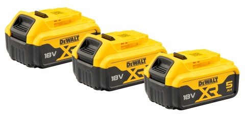 Zestaw akumulatorów do elektronarzędzi 3 sztuki XR 18V 5,0 Ah LED DEWALT DCB184P3-XJ