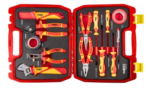 Zestaw Narzędzi dla Elektryka 13 elementy Walizka Szczypce Śrubokręty NEO TOOLS 01-315