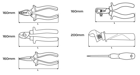 Zestaw Narzędzi dla Elektryka 13 elementy Walizka Szczypce Śrubokręty NEO TOOLS 01-315