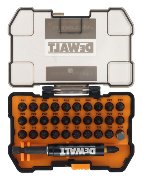Bity 32-elementowy zestaw końcówek wkrętarskich z udarowym uchwytem McLaren DT70900T-QZ DEWALT